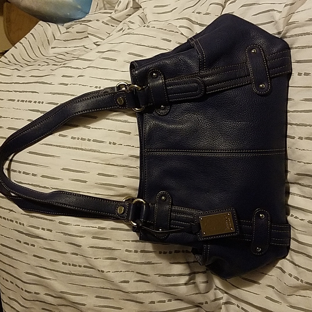 Tignanello Navy Blue Tote Bag w/ Side Pockets